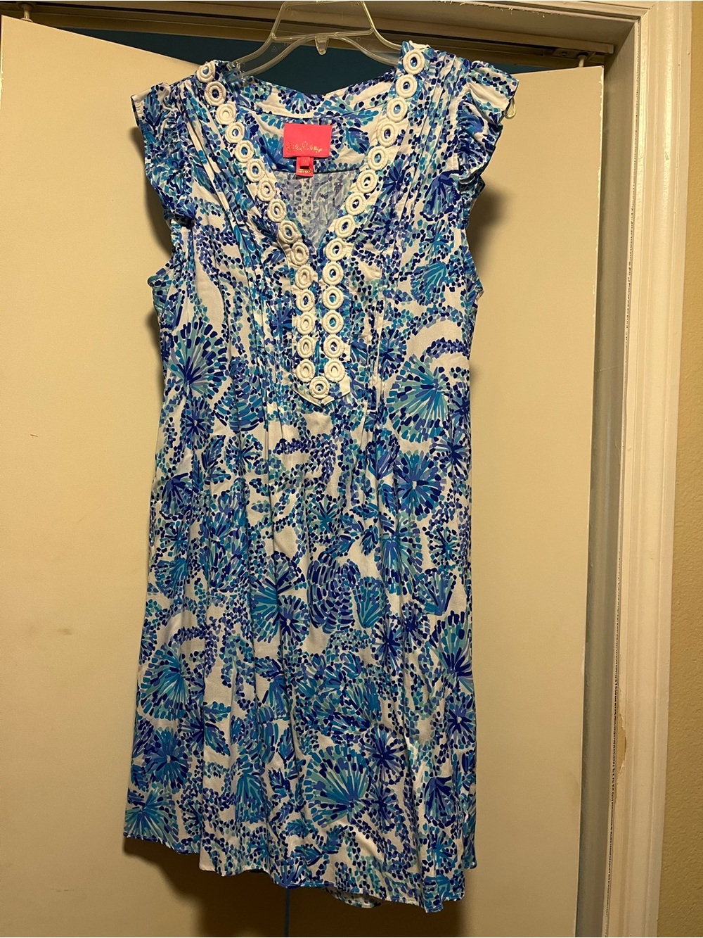 Lilly Pulitzer Blue & White Joan Tunic Dress, Size Medium